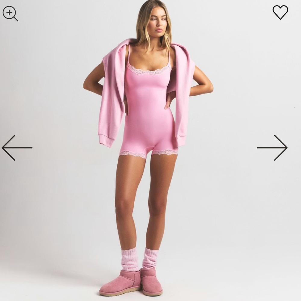 SKIMS Bubblegum Fits Everybody Lace Onesie